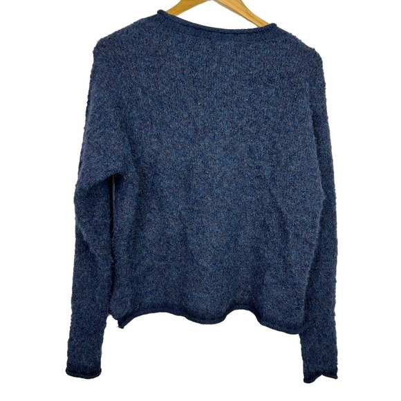 A.N.A. WOOL BLEND Mermaid Fuzzy Pocket Long Slv Distressed Sweater Side Slits M - Picture 2 of 9